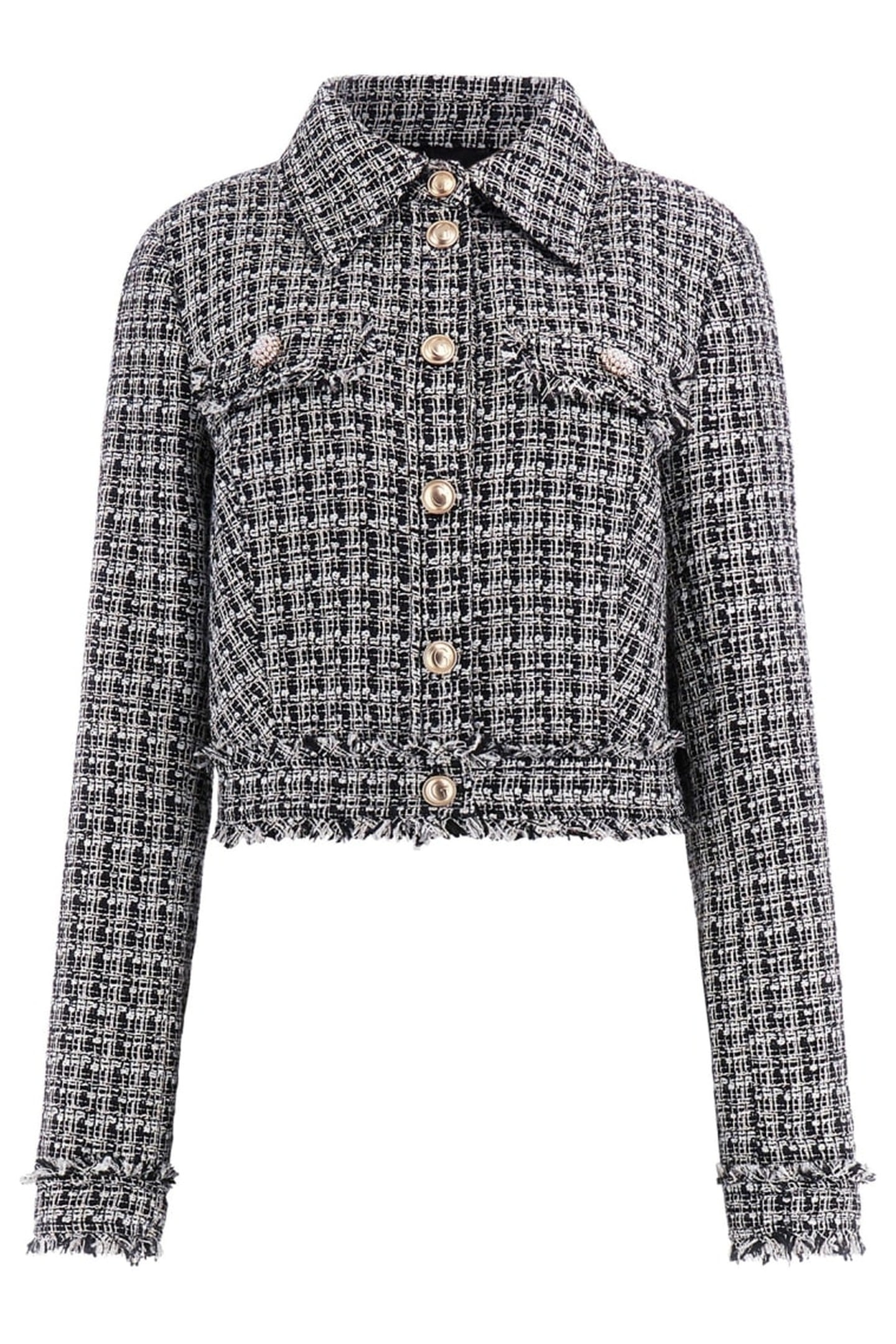 GUESS ECO DAPHNEE CROPPED JACK BLACK AND WHITE TWEE 6