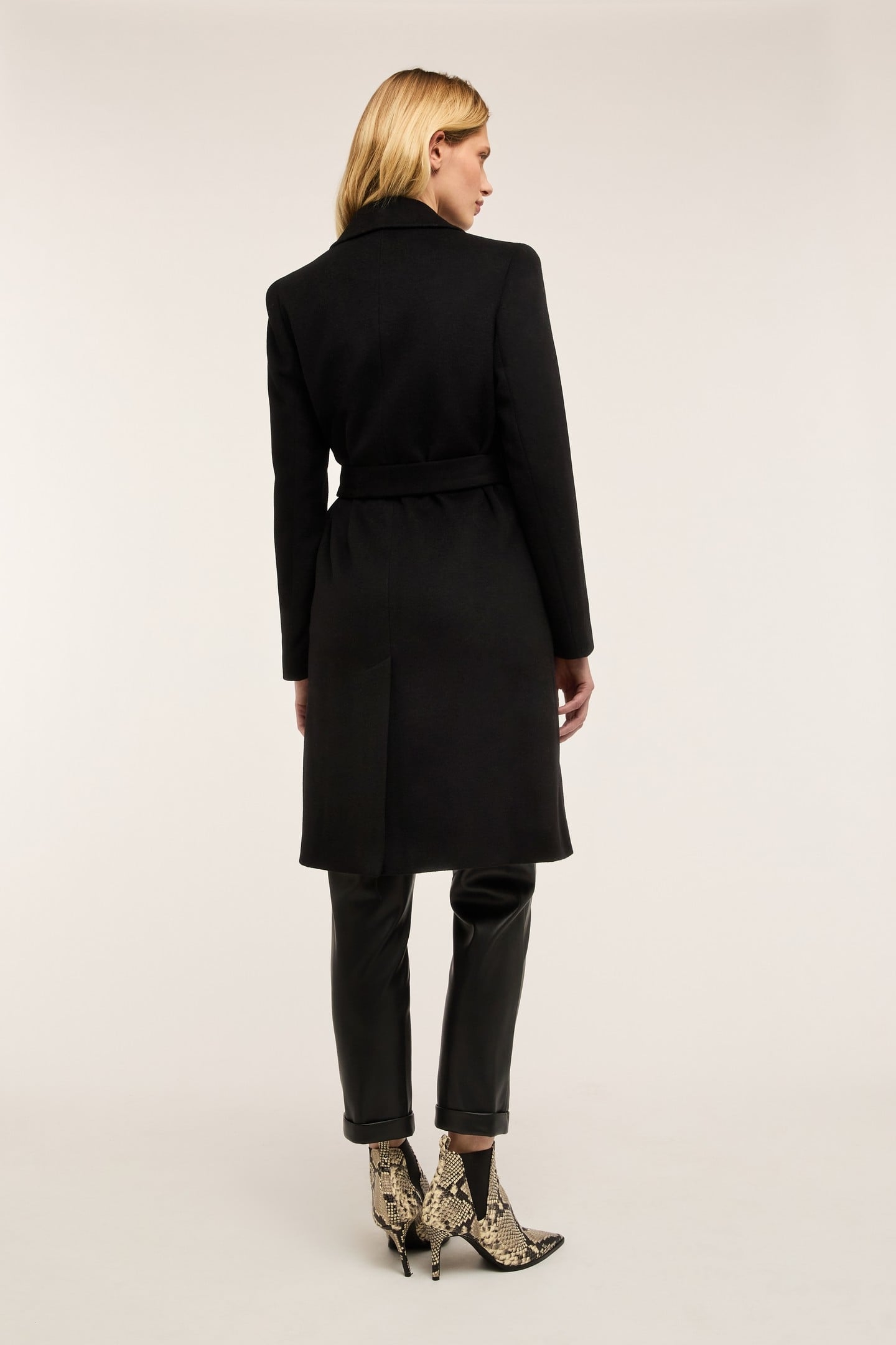 MIDI WOOL BLEND COAT WITH BELT BLACK 2