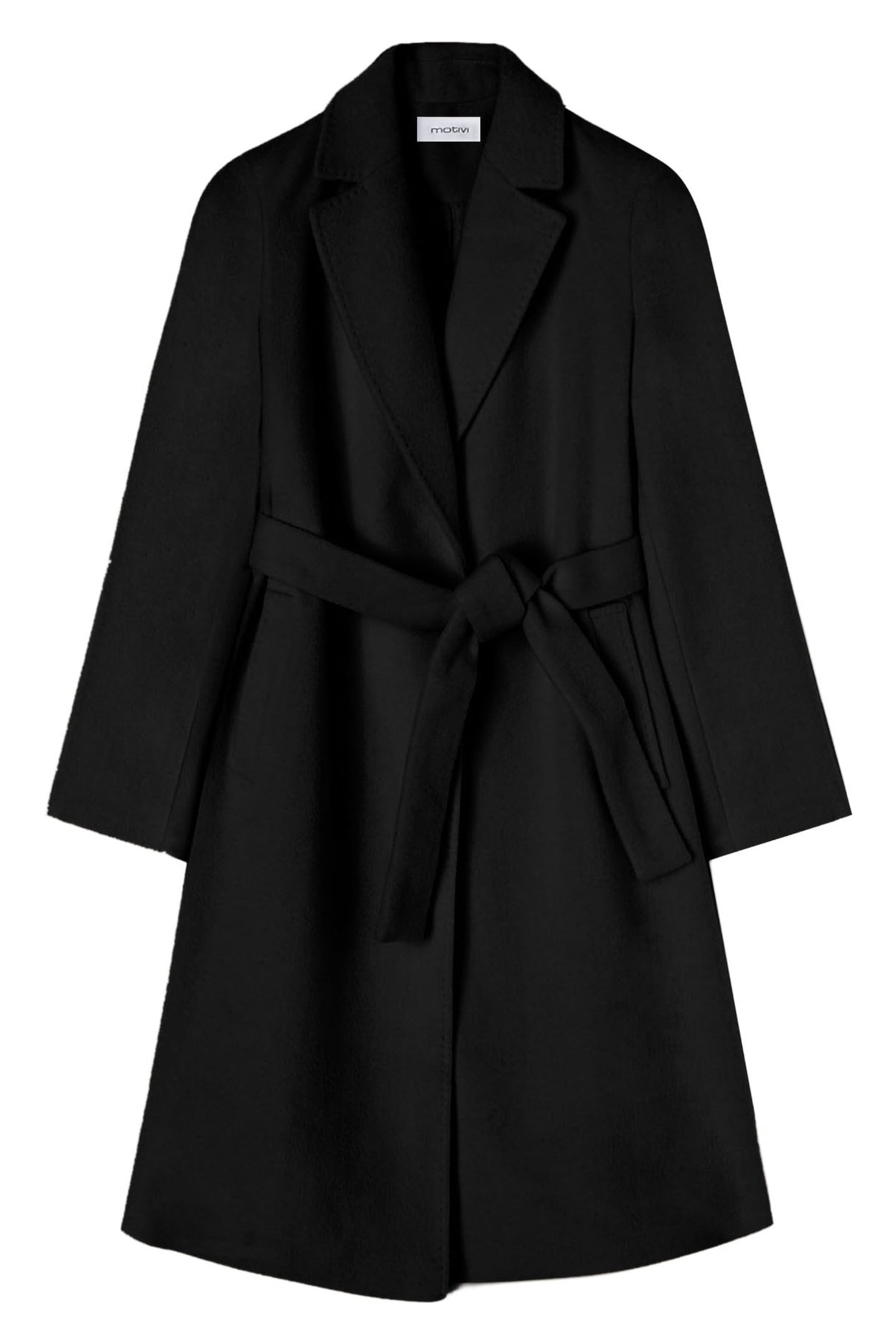 MIDI WOOL BLEND COAT WITH BELT BLACK 3