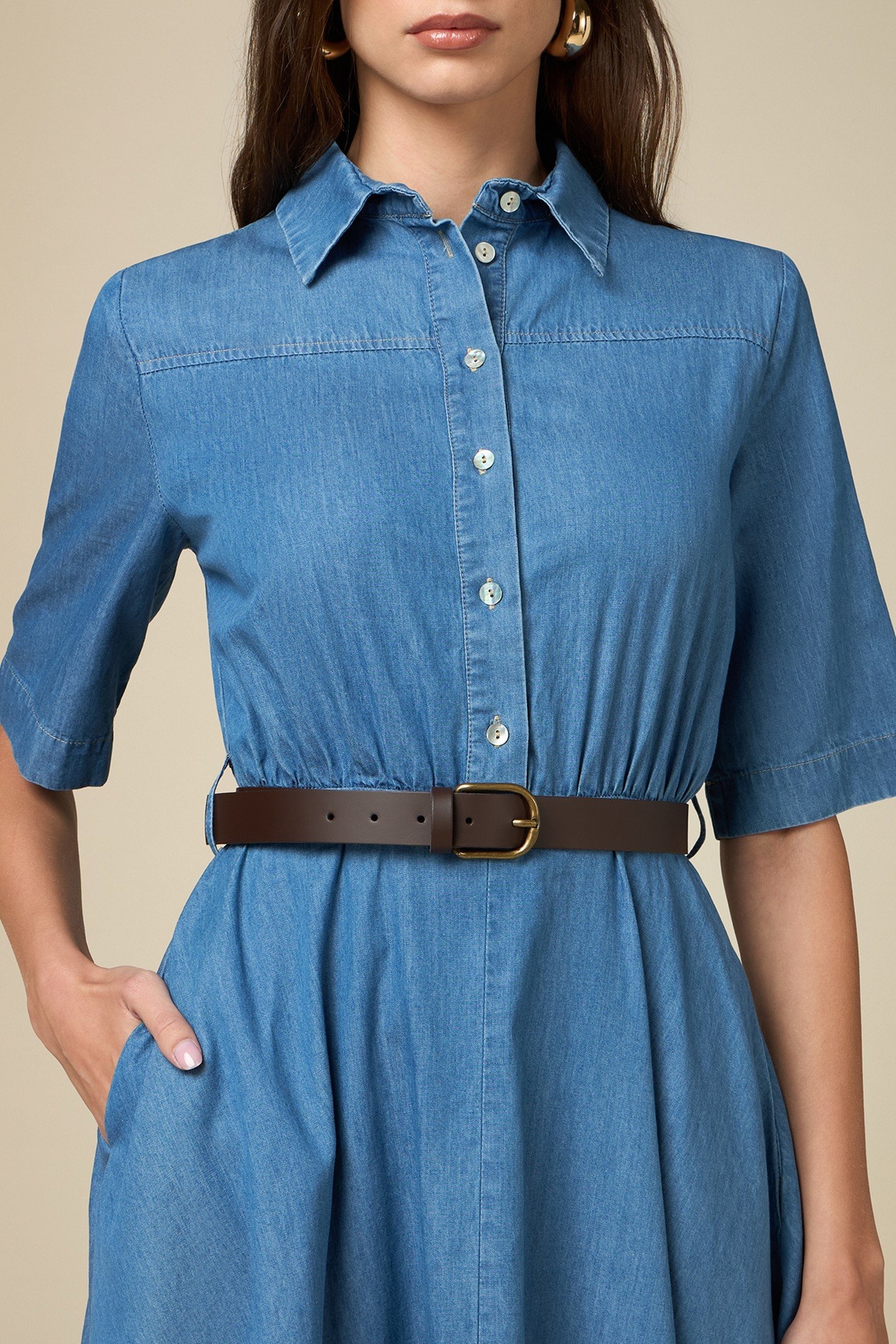 TENCEL CHEMISIER DRESS LIGHT BLUE 2