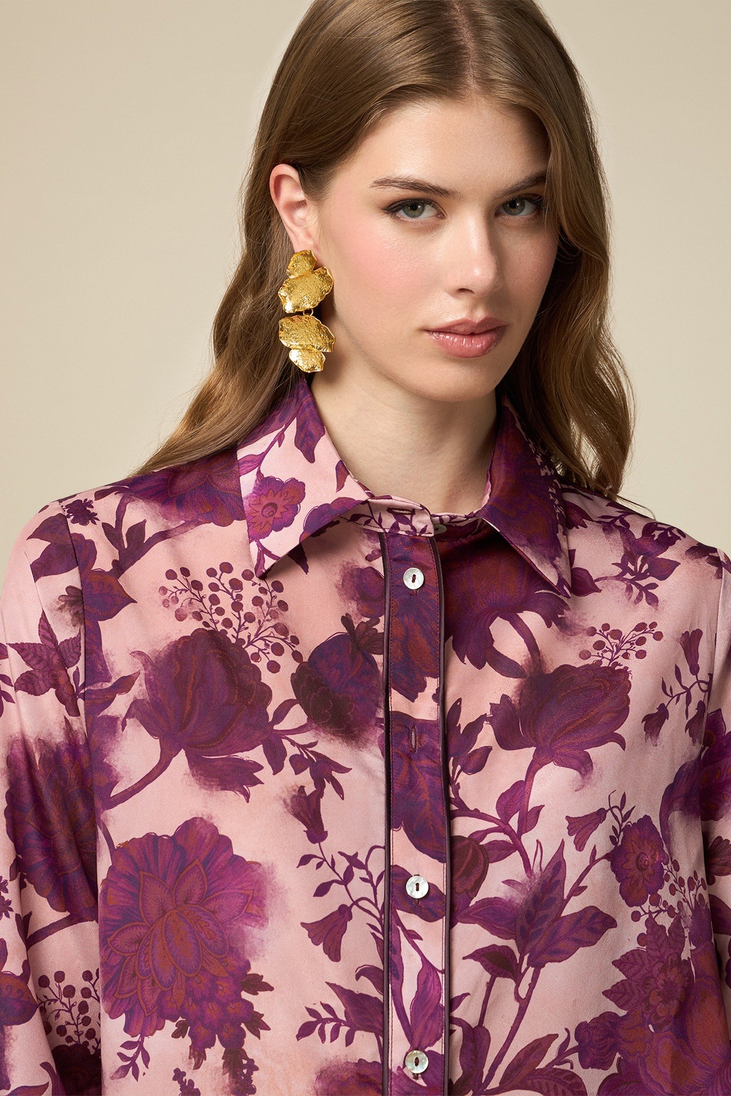 FLORAL PATTERN SHIRT PURPLE 4