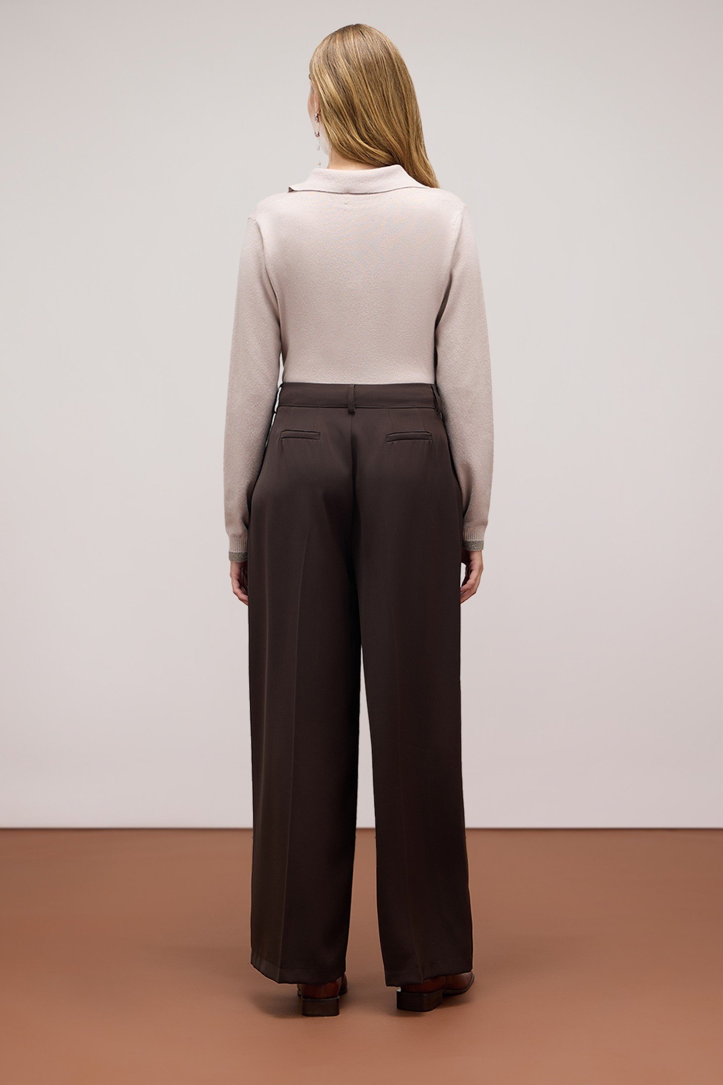 WIDE LEG TROUSERS BROWN 1