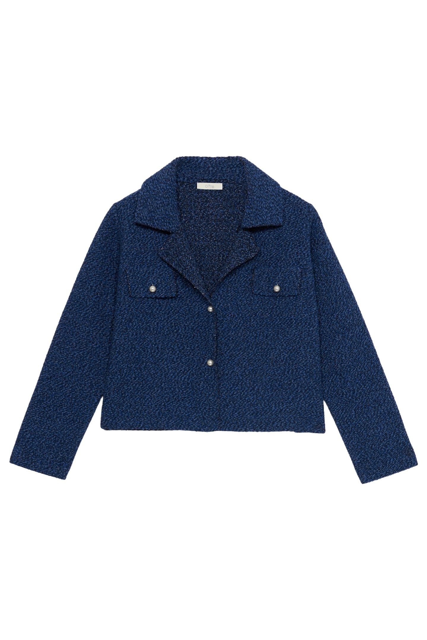 WOOL BLEND KNIT BOXY JACKET BLUE 3