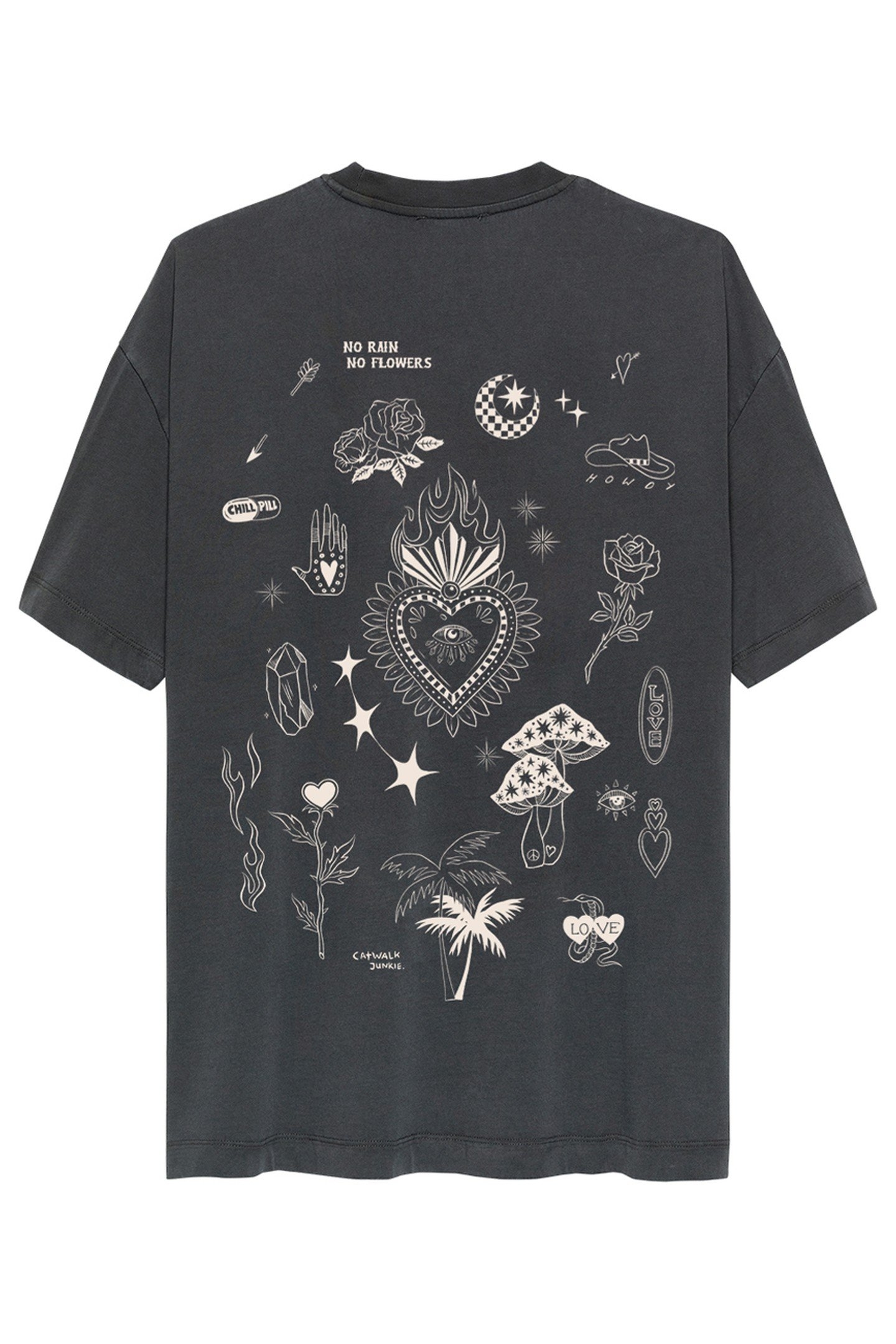 OVERSIZED GRAPHIC TSHIRT FADED DARK GREY 5