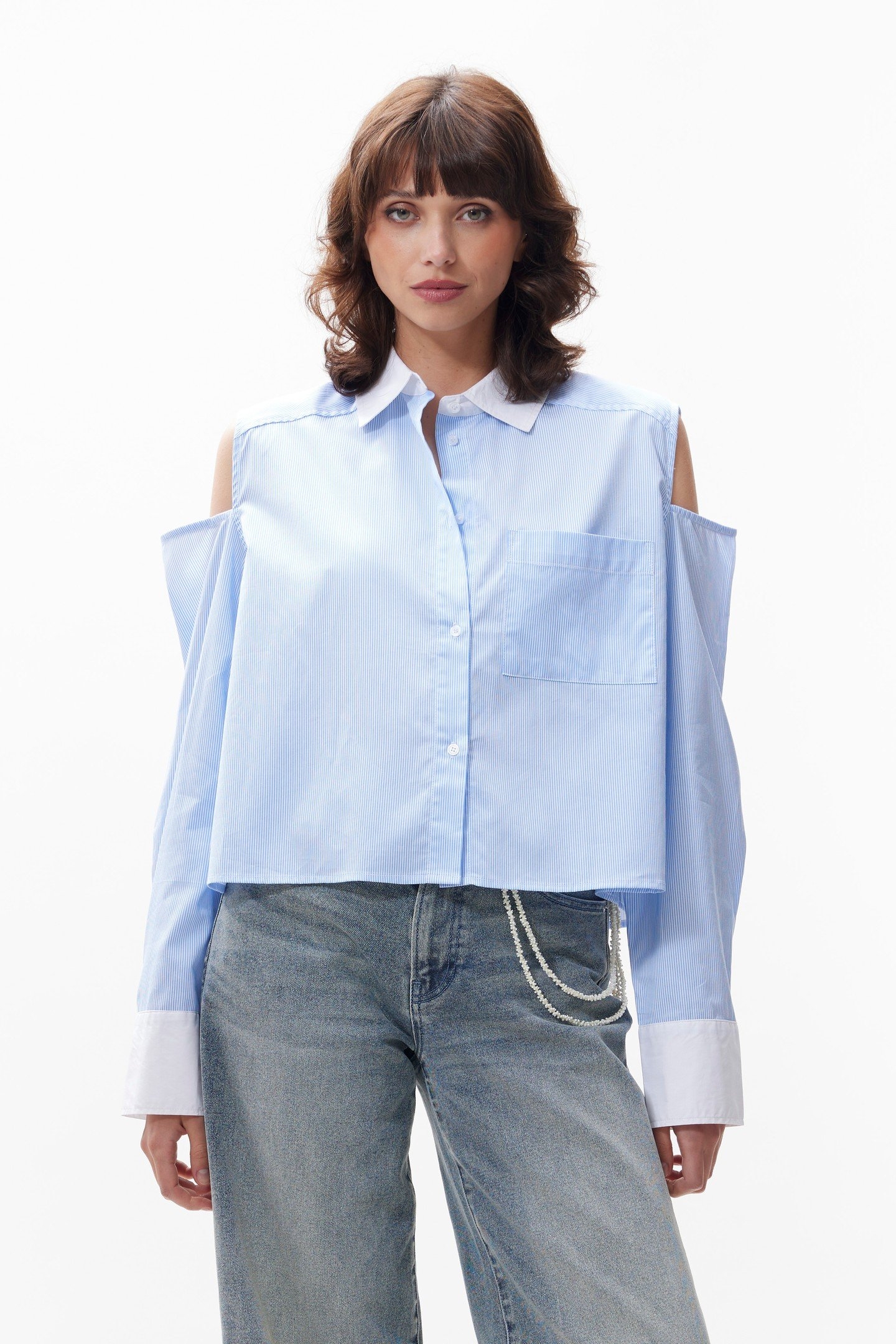 OPEN SHOULDER BLOUSE CORNFLOWER BLUE 3