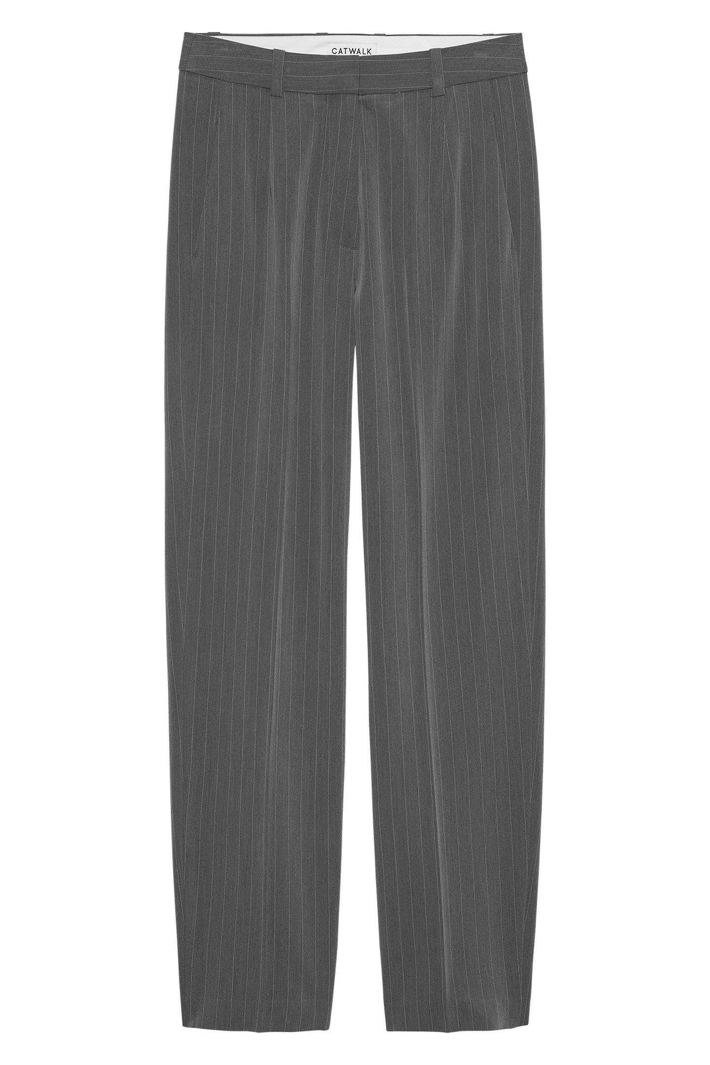 PINSTRIPE TAPERED TROUSERS GREY MELANGE 4