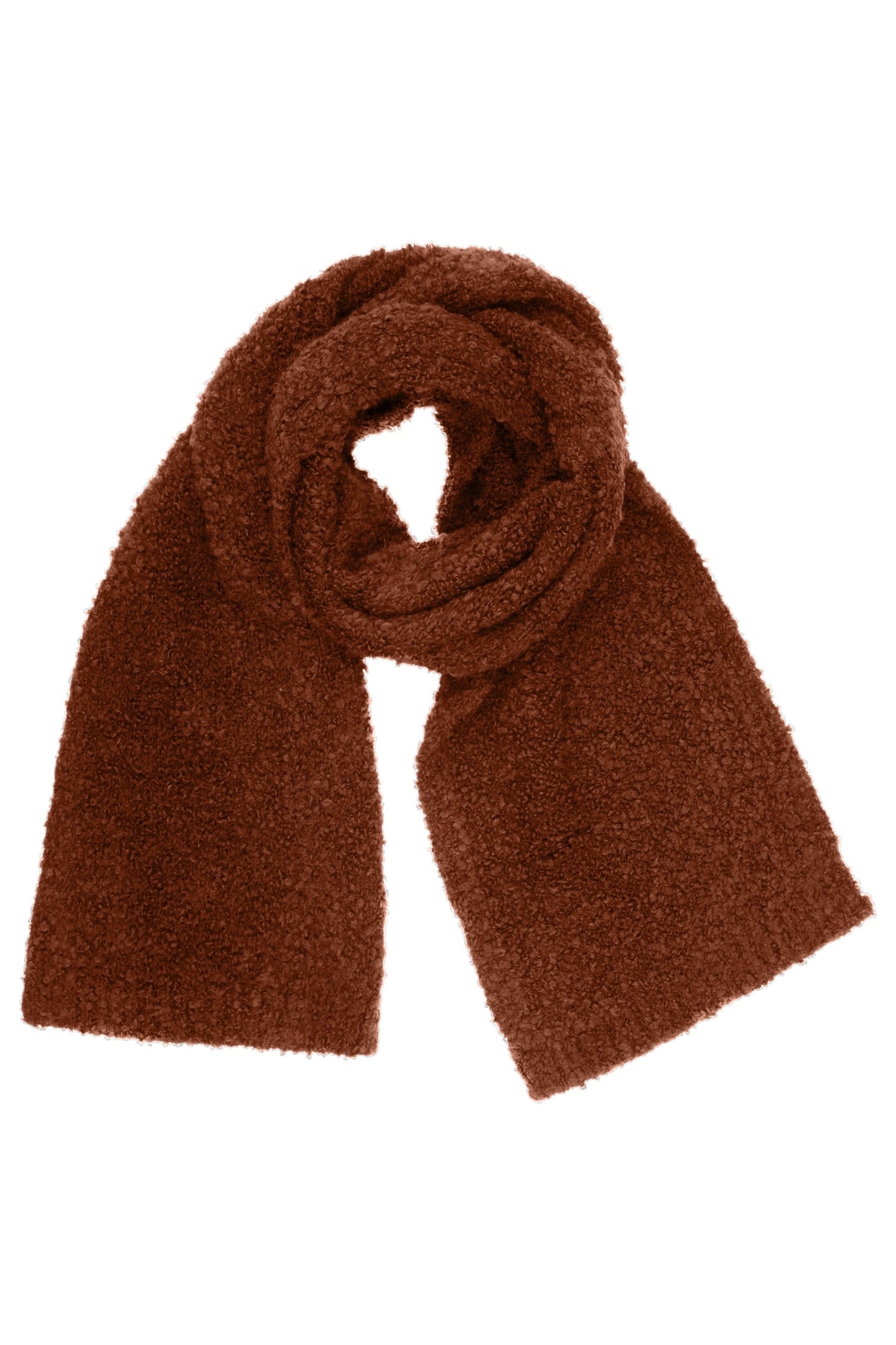 SCARF BOUCLE KNIT BROWN 2