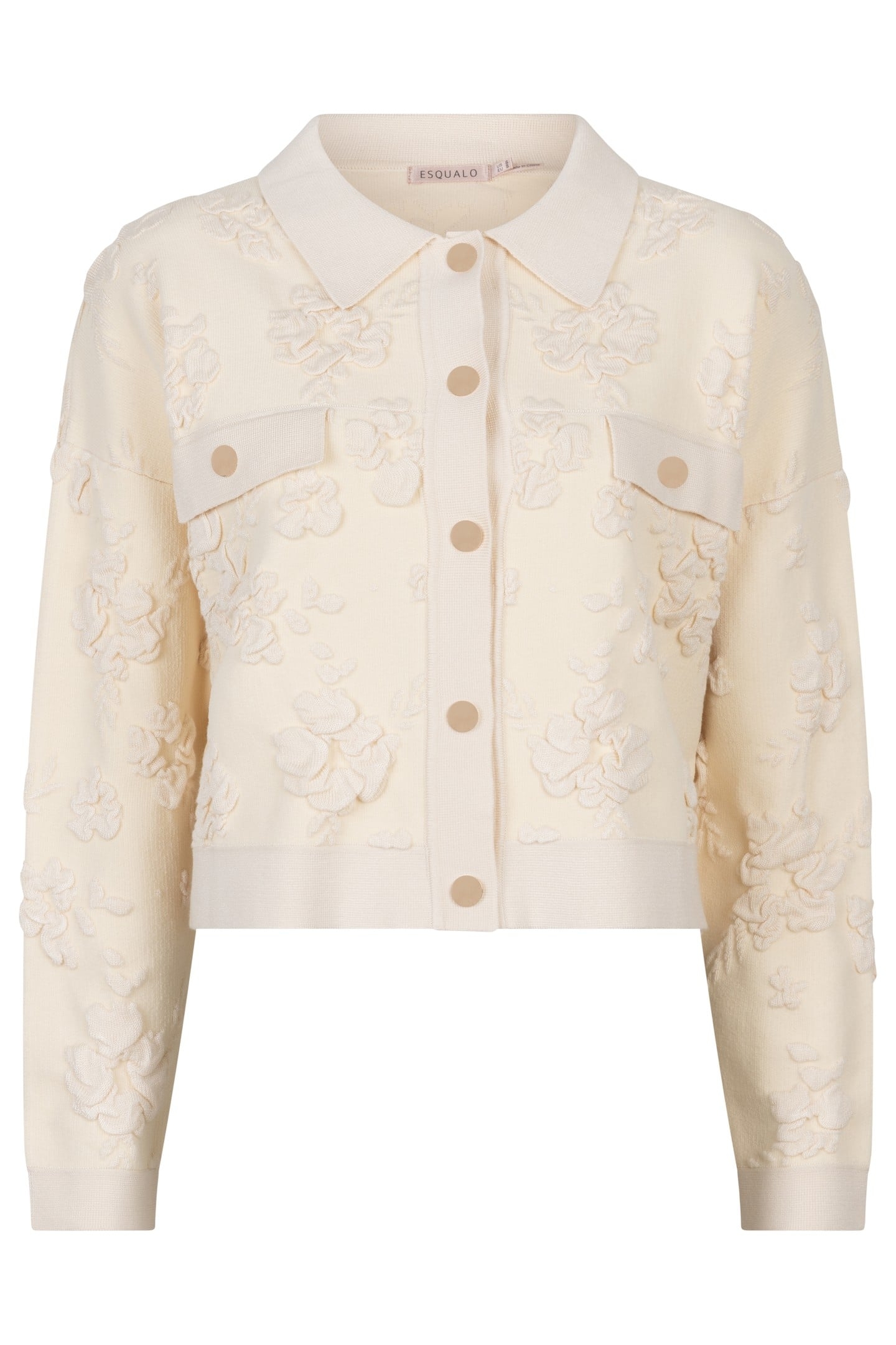 CARDIGAN 3D FLOWERS LIGHT SAND 3