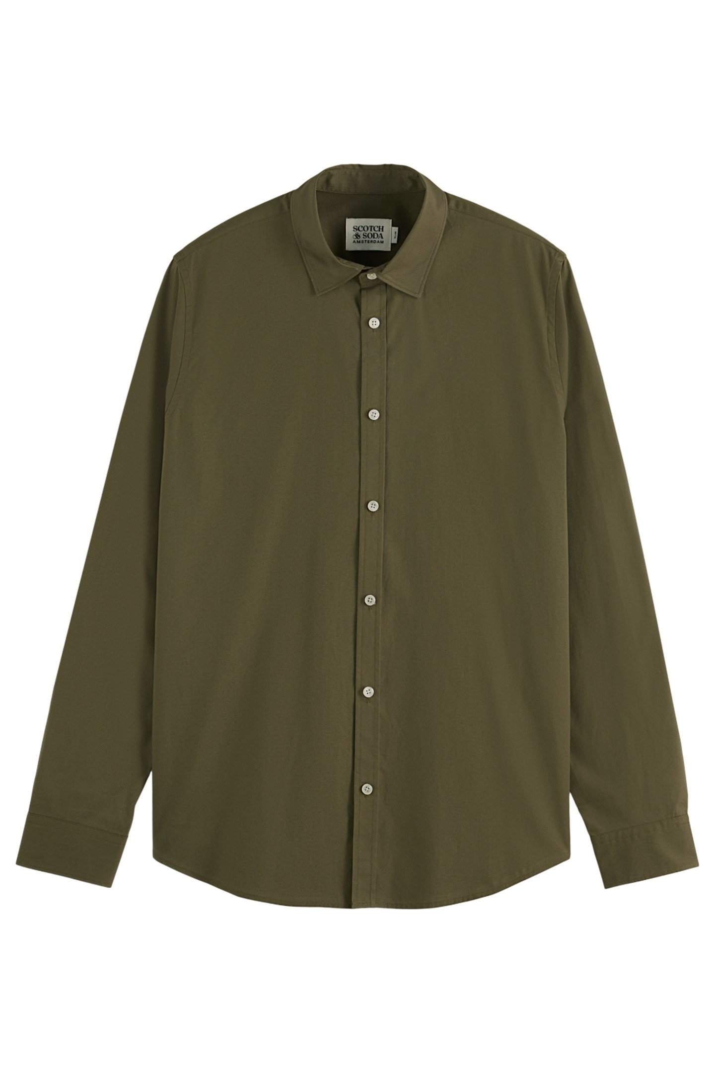 SEASONAL CORE - SLIM FIT SOLID POPLIN SHIRT CLASSIC GREEN 2