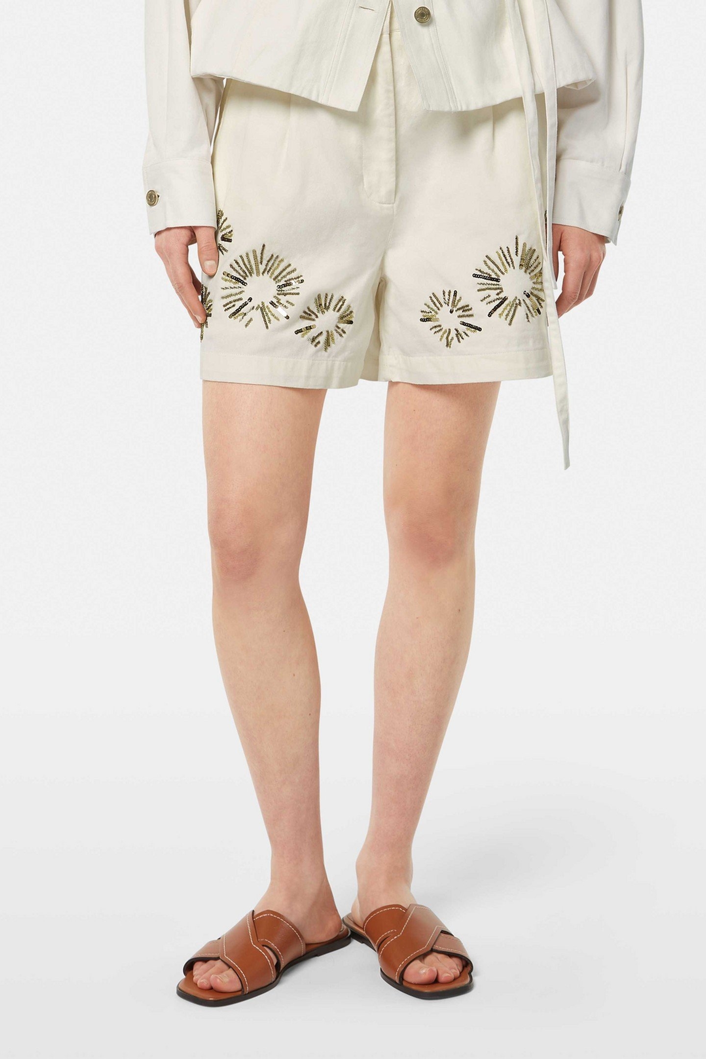 EMBELLISHED HIGH RISE SHORTS SOFT ICE 3