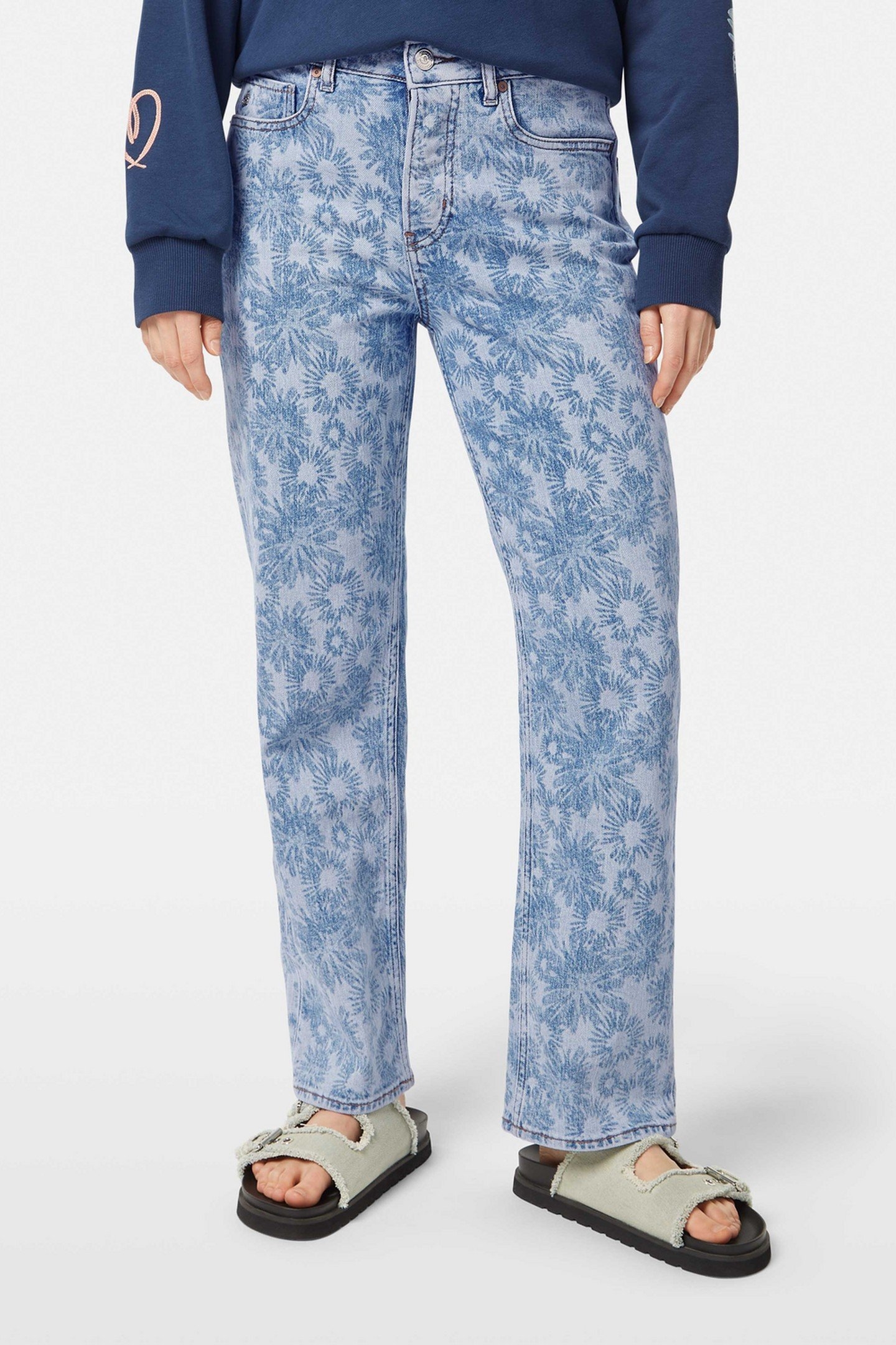 SKY HIGH RISE STRAIGHT JEANS ABSTRACT FLORAL ABSTRACT FLORAL 1