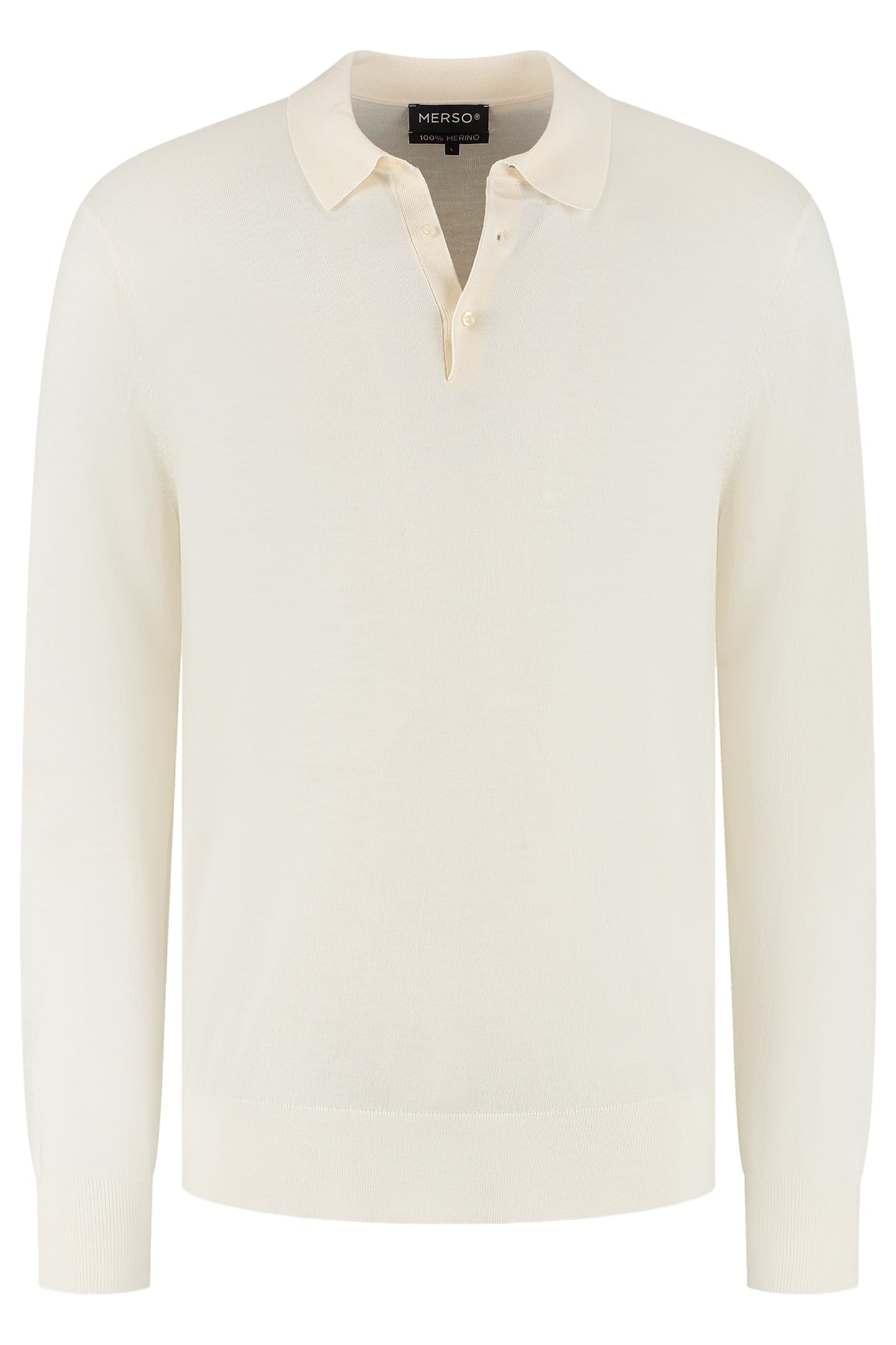POLO LONG SLEEVE 100% MERINO SEASHELL WHITE 3