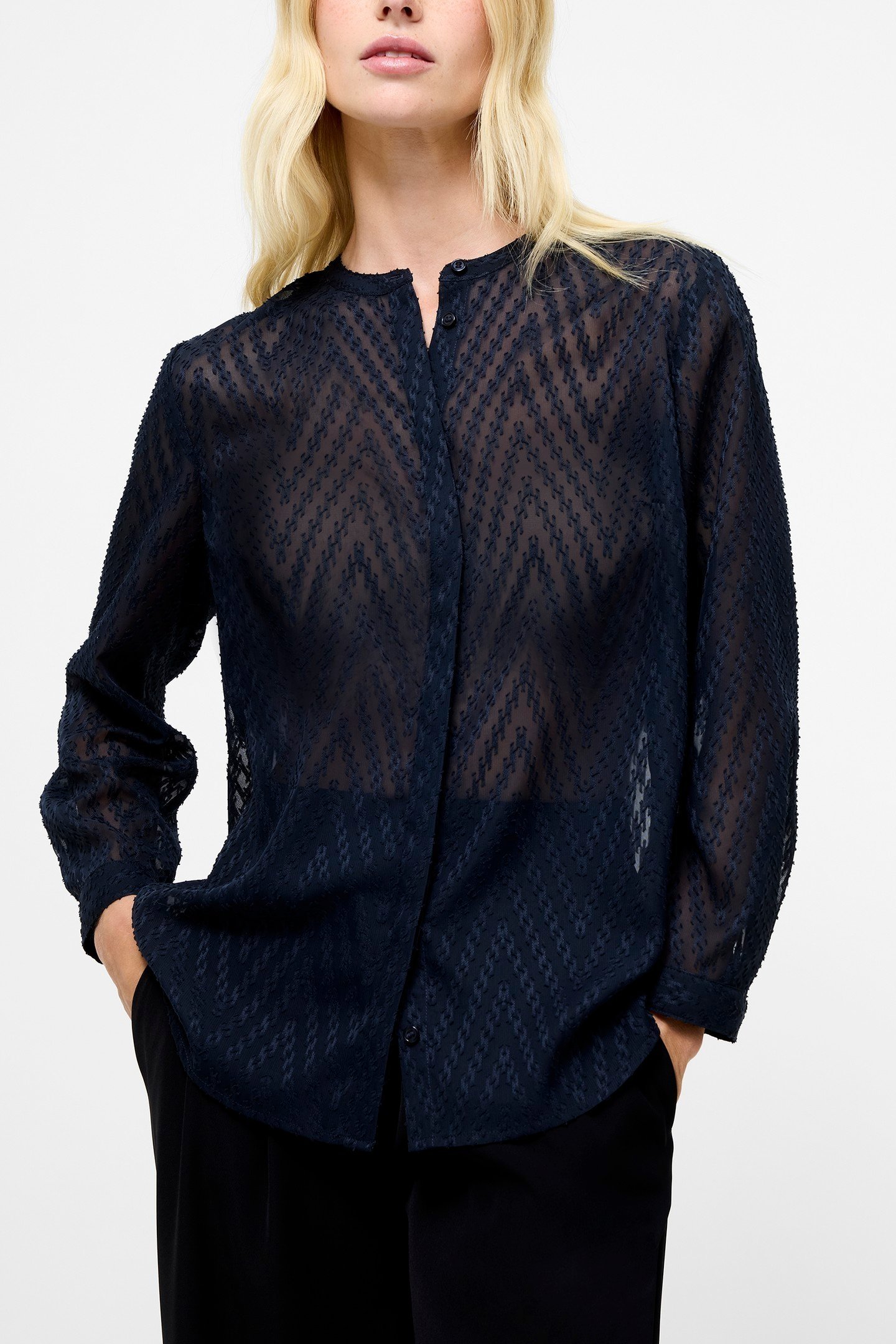 DAYTON FIL DE COUPE L/S SHIRT NAVY 2