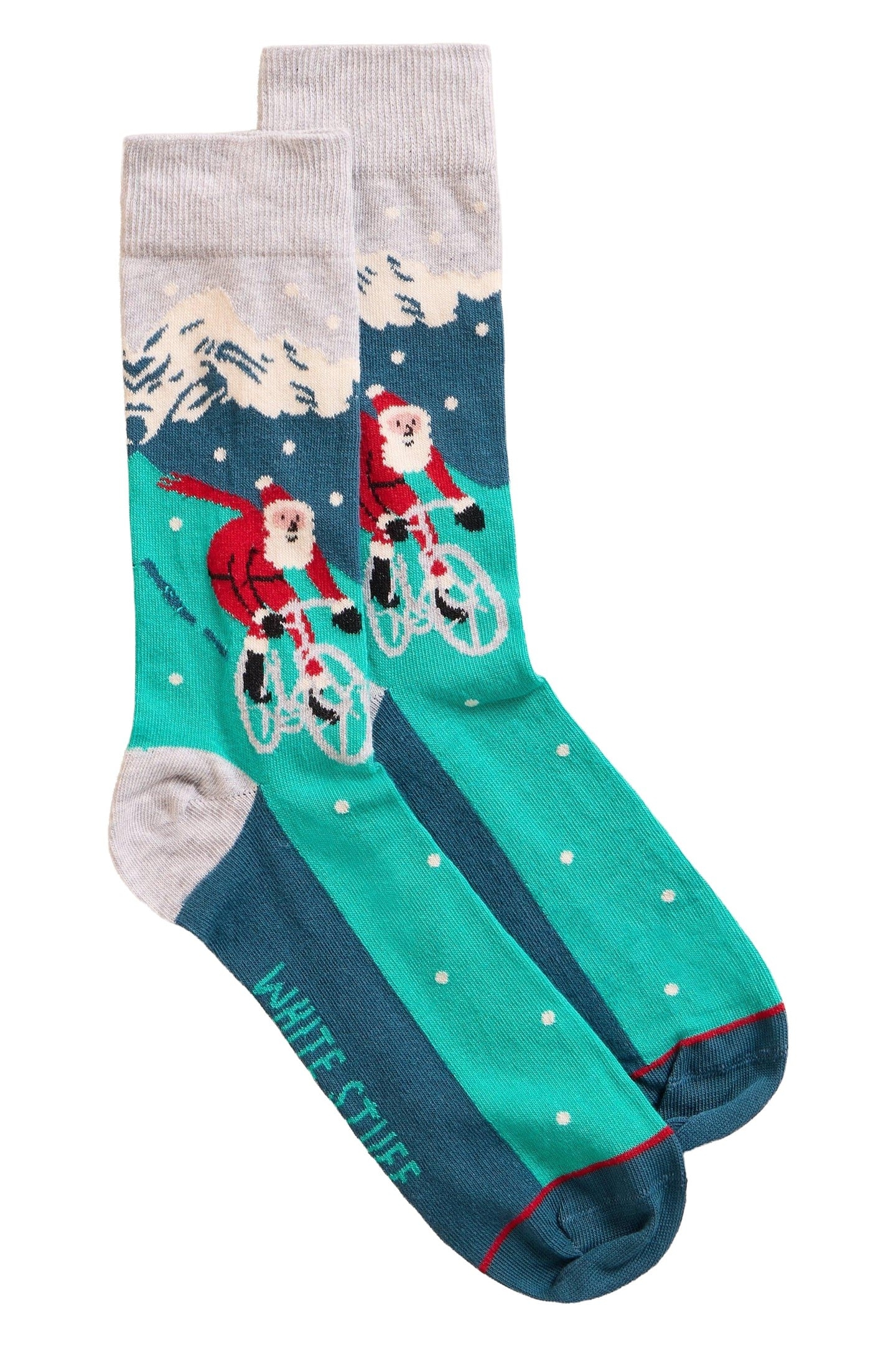 CYCLING SANTA IN A CRACKER TEAL MULTI 1