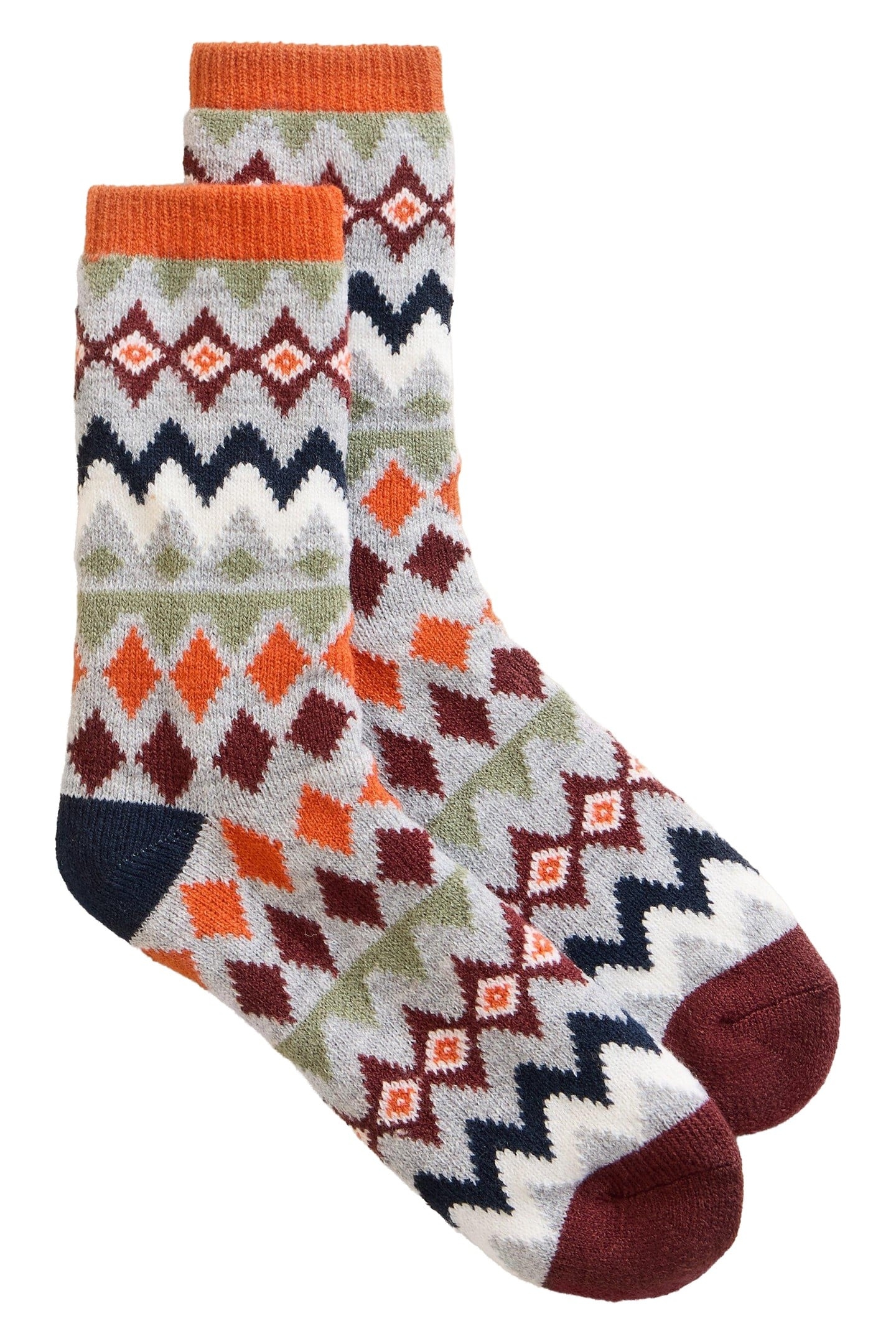 FAIRISLE POP CABIN SOCK ORANGE MULTI 2