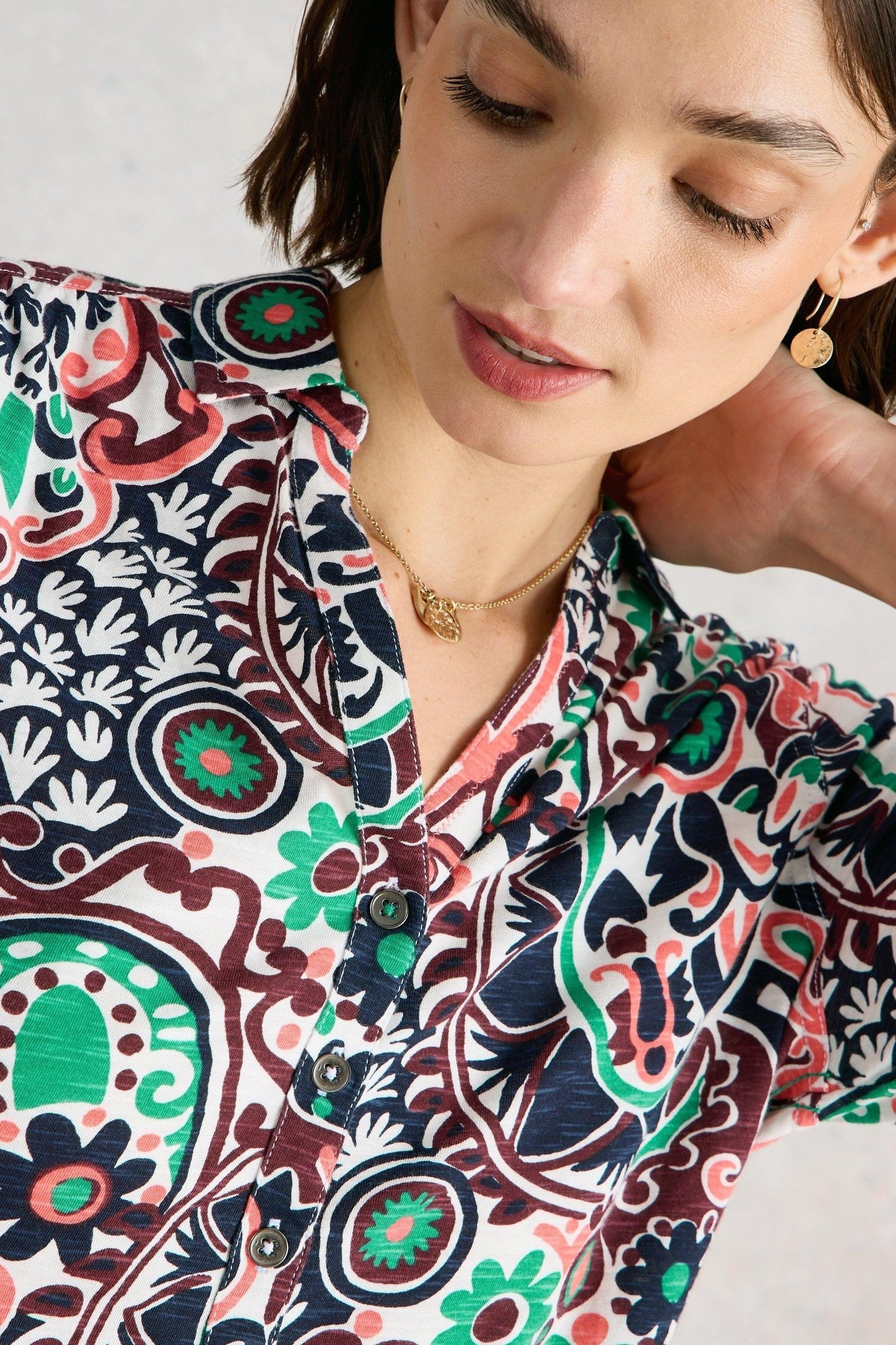 ANNIE JERSEY SHIRT NATURAL PRINT 6