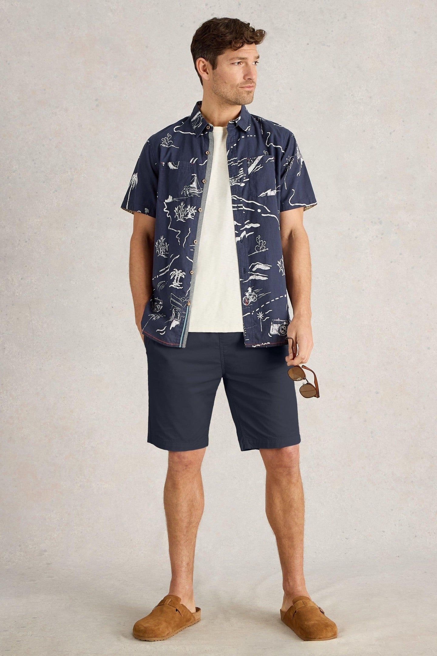 MAP SS PRINTED SHIRT NAVY PRINT 2